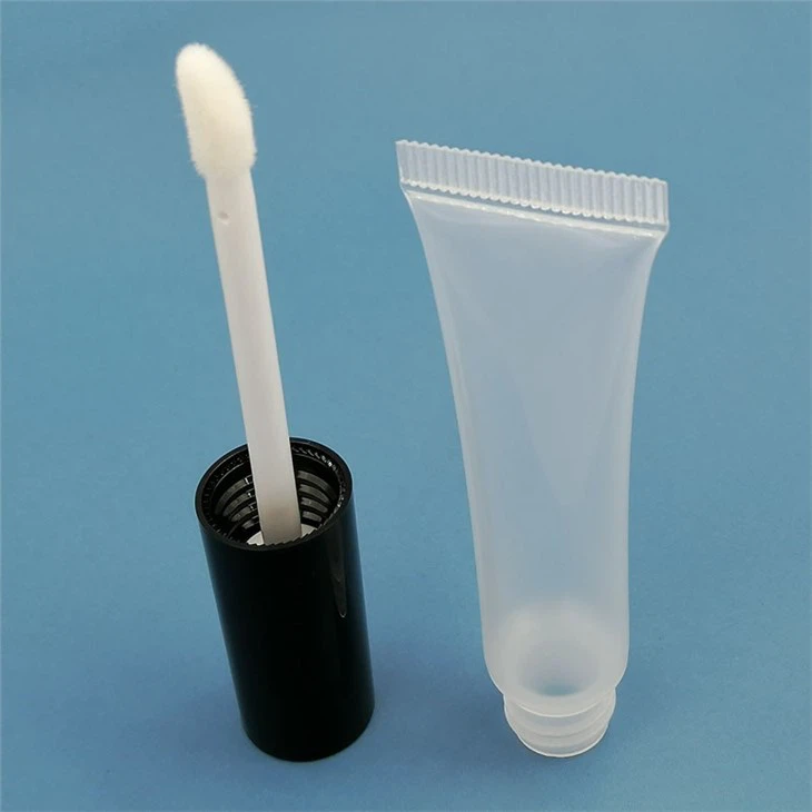 Empty Clear Lip Gloss Tube With Sponge Wands Brush