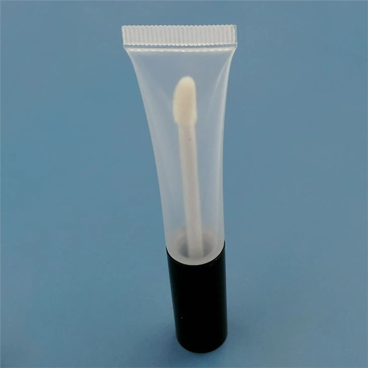 Empty Clear Lip Gloss Tube With Sponge Wands Brush