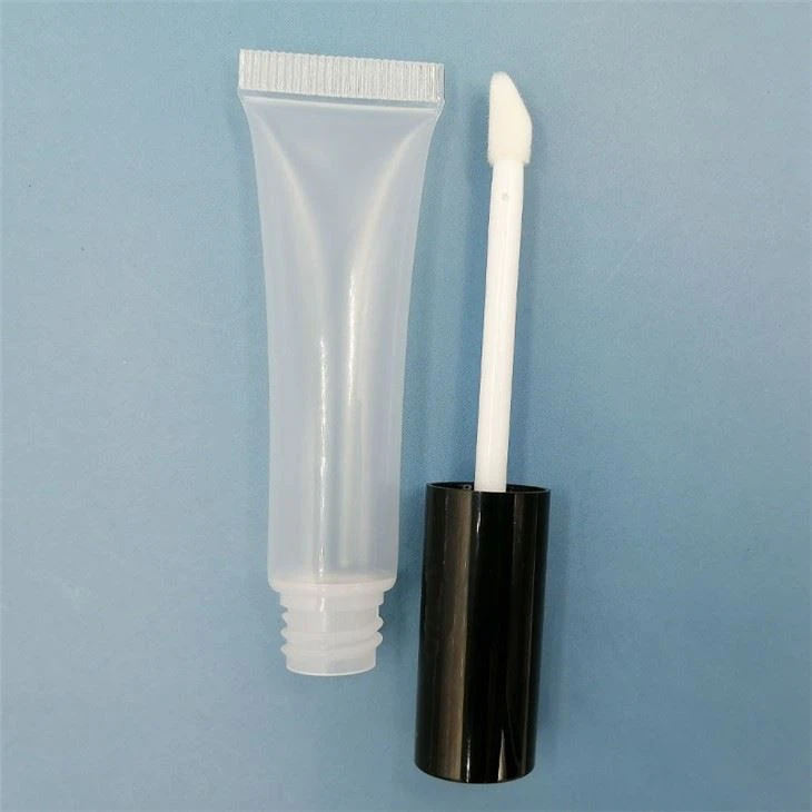 Empty Clear Lip Gloss Tube With Sponge Wands Brush