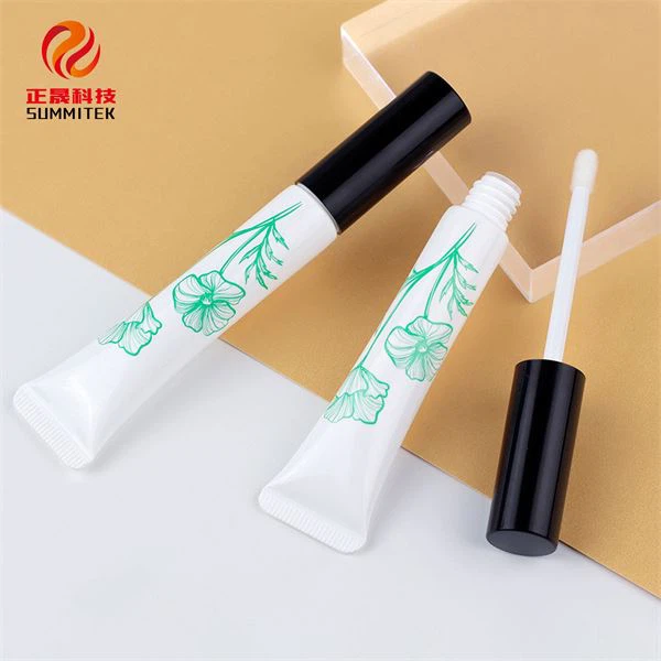 Lip Gloss Tube With Applicator Brush Tip