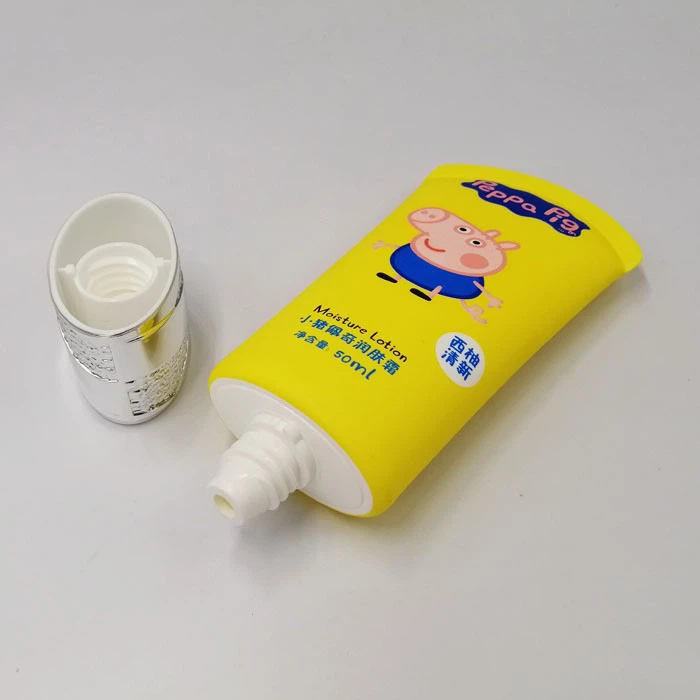 Mini Super Oval Cartoon Print Plastic Tube With Hot Stamp Cap