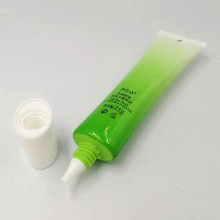 PE Long Tip Oval Cosmetic Tube Double Cap